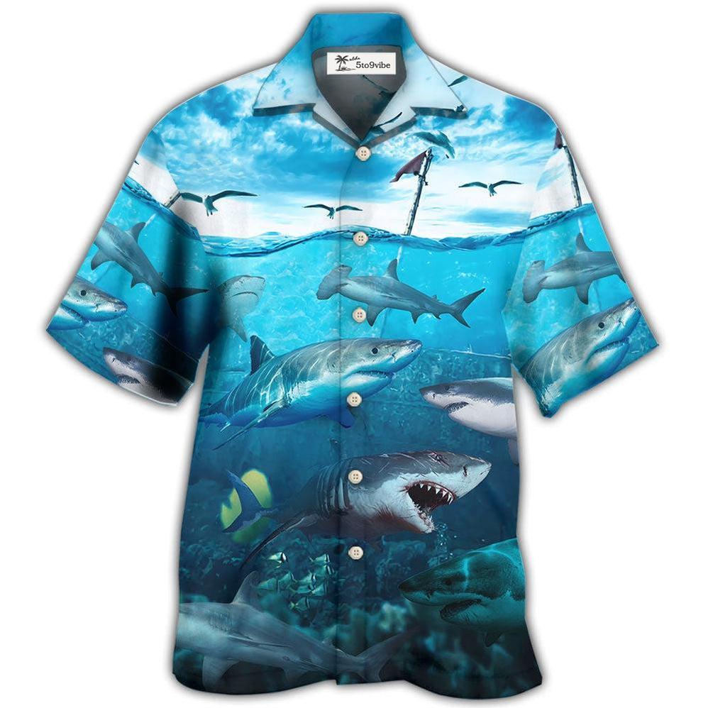 Hawaiian Shirt / Adults / S Shark Undersea Darkness Art - Hawaiian Shirt 