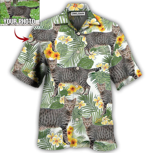1 / Adults / S Cat Various Style Custom Photo - Hawaiian Shirt 