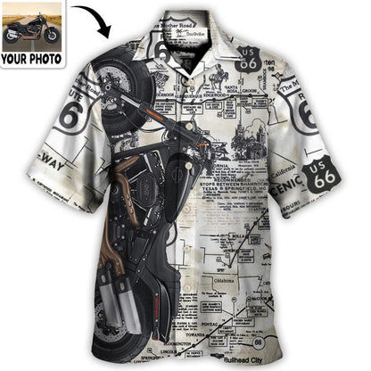 Hawaiian Shirt / Adults / S Motorcycle Biker Happy Ride No Road Is To Long Custom Photo - Hawaiian Shirt 