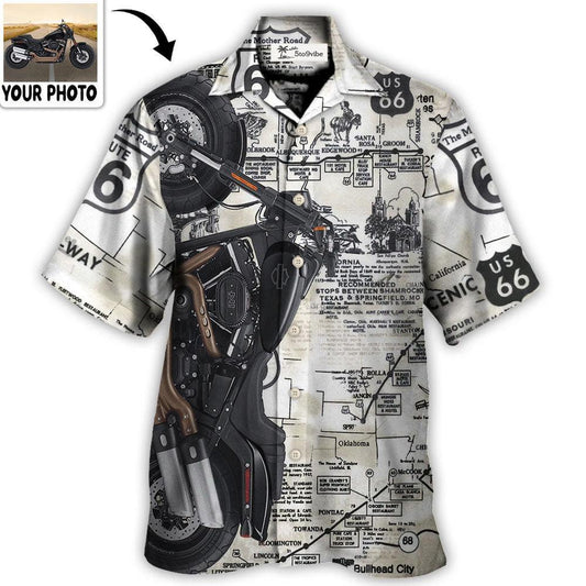Hawaiian Shirt / Adults / S Motorcycle Biker Happy Ride No Road Is To Long Custom Photo - Hawaiian Shirt 