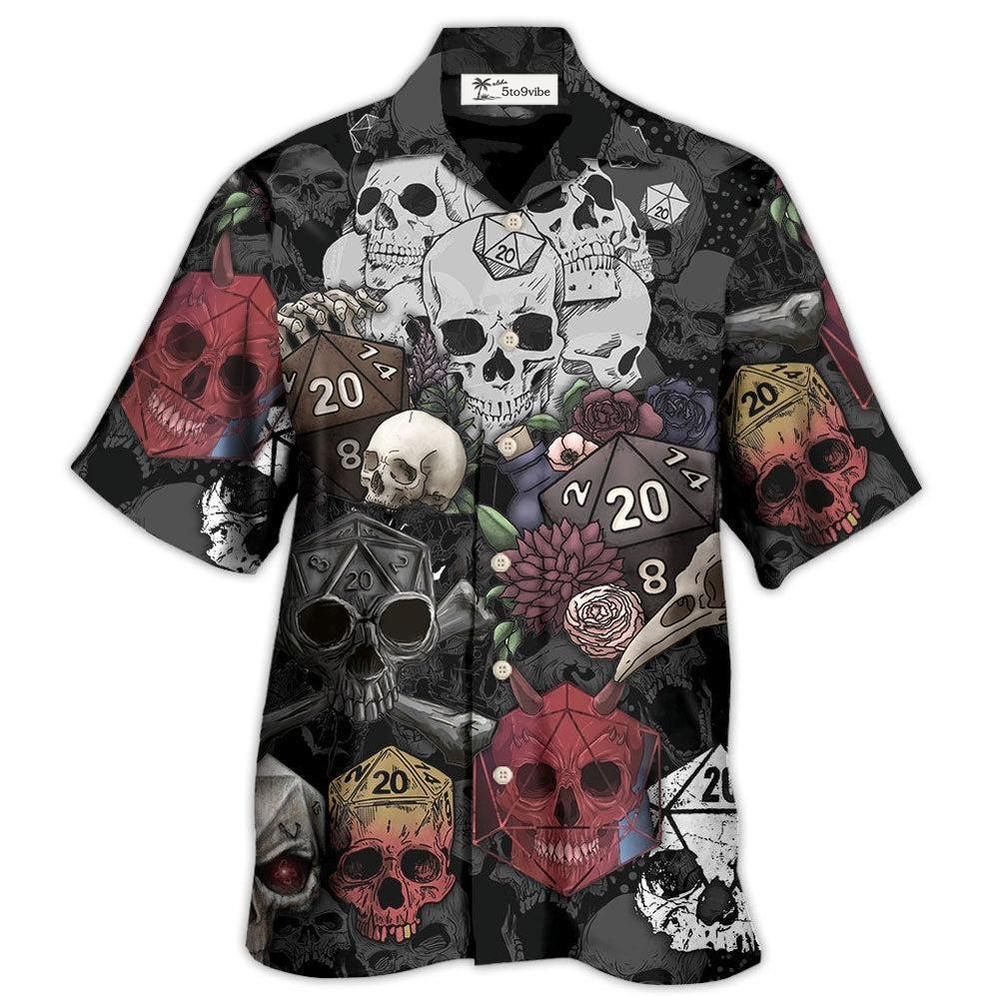 Hawaiian Shirt / Adults / S D20 And Skull Darkness Art - Hawaiian Shirt 