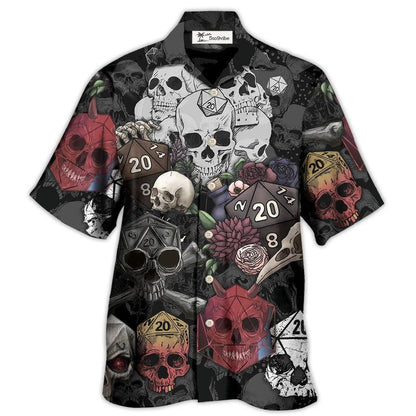 Hawaiian Shirt / Adults / S D20 And Skull Darkness Art - Hawaiian Shirt 
