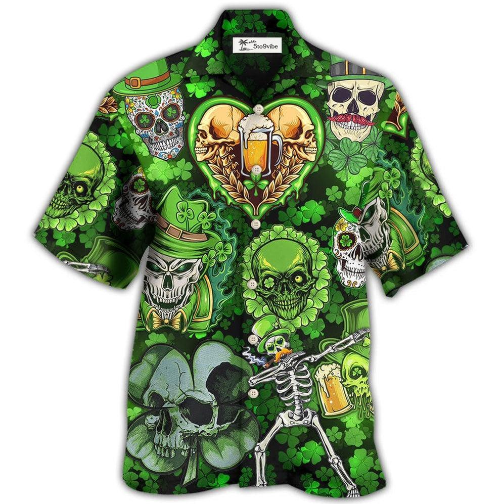 Hawaiian Shirt / Adults / S Skull St Patricks Day Art - Hawaiian Shirt 