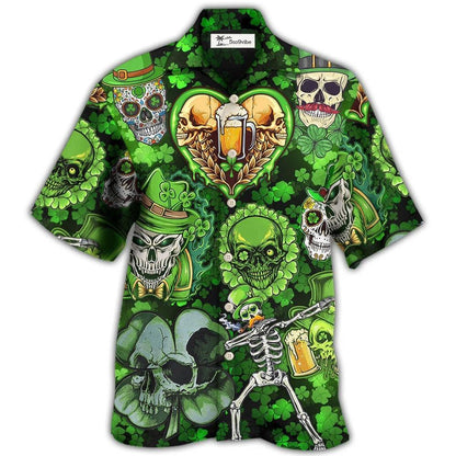 Hawaiian Shirt / Adults / S Skull St Patricks Day Art - Hawaiian Shirt 