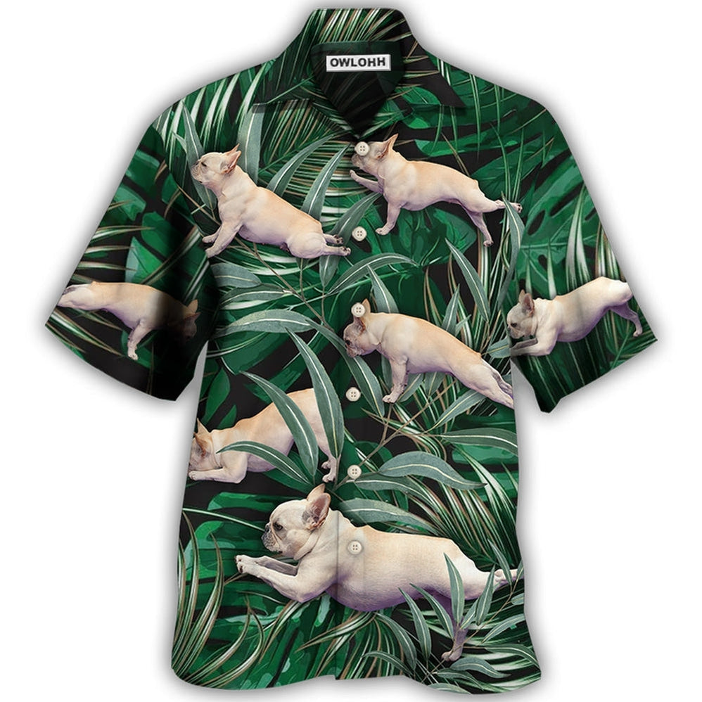 Hawaiian Shirt / Adults / S Bulldog Yoga Pose Tropical - Hawaiian Shirt 