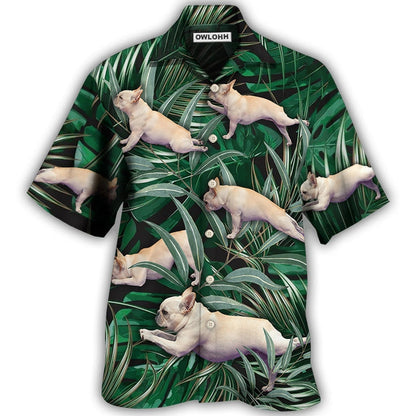 Hawaiian Shirt / Adults / S Bulldog Yoga Pose Tropical - Hawaiian Shirt 