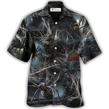 Hawaiian Shirt / Adults / S Halloween Spider Dark Scary - Hawaiian Shirt 