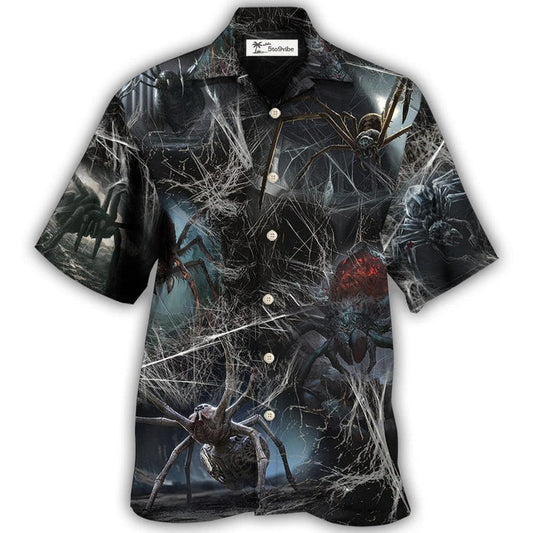 Hawaiian Shirt / Adults / S Halloween Spider Dark Scary - Hawaiian Shirt 