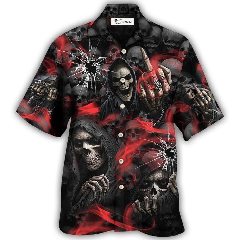 Hawaiian Shirt / Adults / S Skull Dark Red Smoke - Hawaiian Shirt 