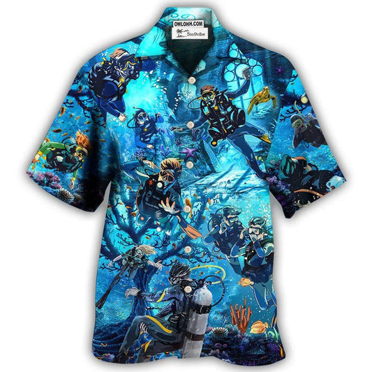 Hawaiian Shirt / Adults / S Diving Under The Sea Art Style - Hawaiian Shirt 