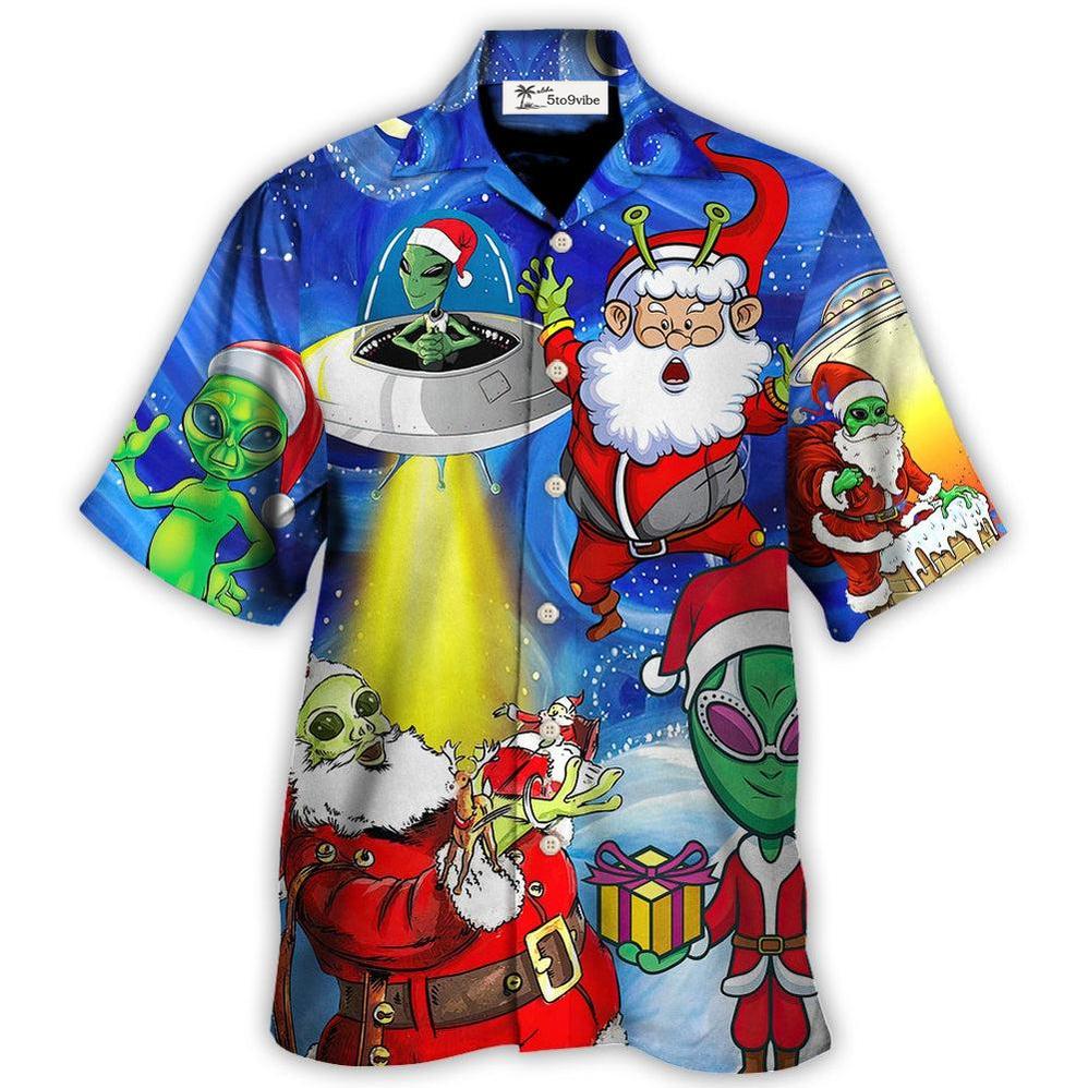 Christmas Santa Is An Alien Magic Night Funny - Hawaiian Shirt 