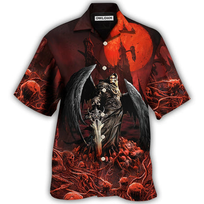 Hawaiian Shirt / Adults / S Halloween Skull Dark Blood Night Scary Style - Hawaiian Shirt 