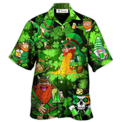 Hawaiian Shirt / Adults / S Irish Beer St Patrick's Day Viking Skull Leprechaun Gnome - Hawaiian Shirt 