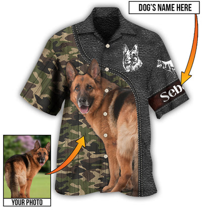 Camouflage / Adults / S German Shepherd My Lovely Dog Custom Photo Personalized - Hawaiian Shirt 