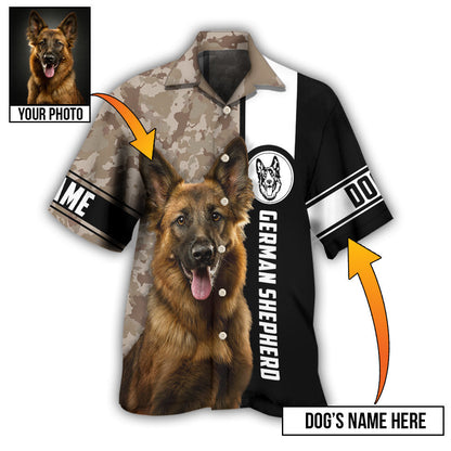 Brown Camouflage / Adults / S German Shepherd My Lovely Dog Custom Photo Personalized - Hawaiian Shirt 