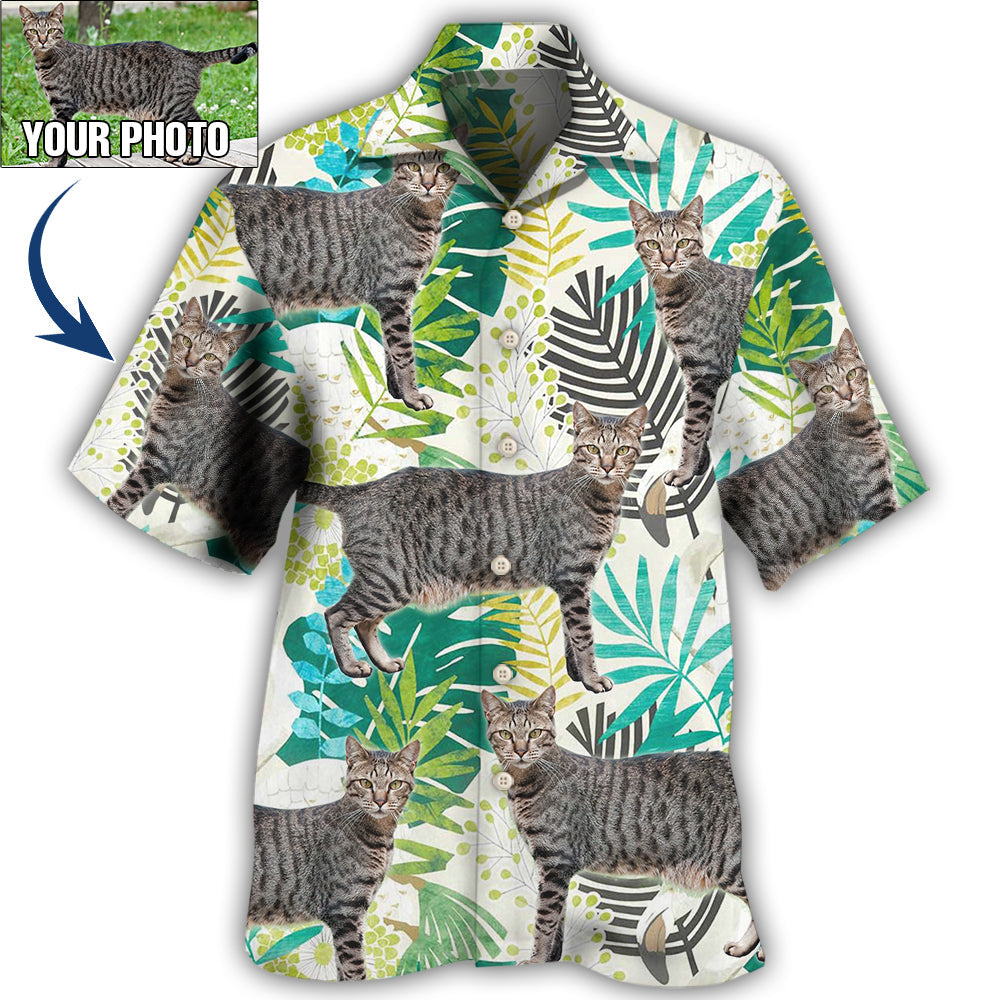 4 / Adults / S Cat Various Style Custom Photo - Hawaiian Shirt 