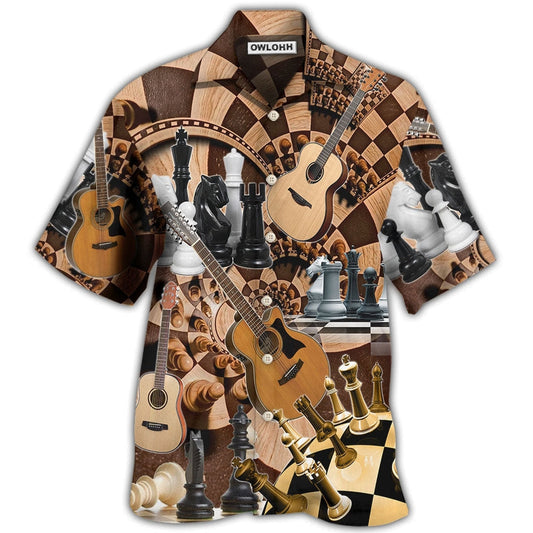 Hawaiian Shirt / Adults / S Chess I Like Chess And Guitars - Hawaiian Shirt 