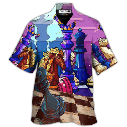 Hawaiian Shirt / Adults / S Chess Board Games Is Life Love Playing Chess - Hawaiian Shirt 