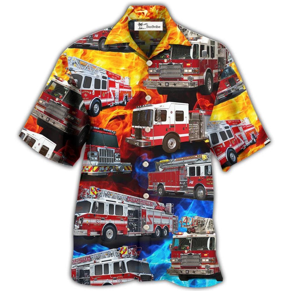 Hawaiian Shirt / Adults / S Fire Truck Fire Life - Hawaiian Shirt 