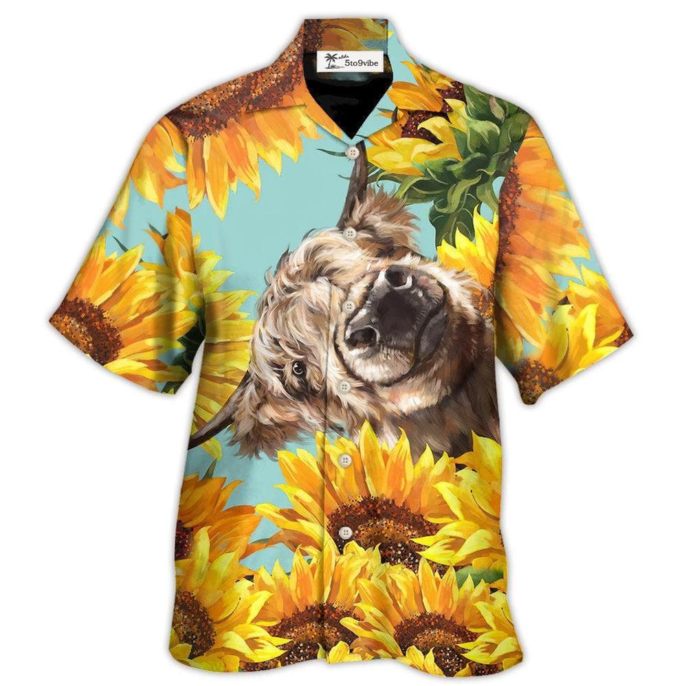 Hawaiian Shirt / Adults / S Cow Happy Life With Sunflower - Hawaiian Shirt 