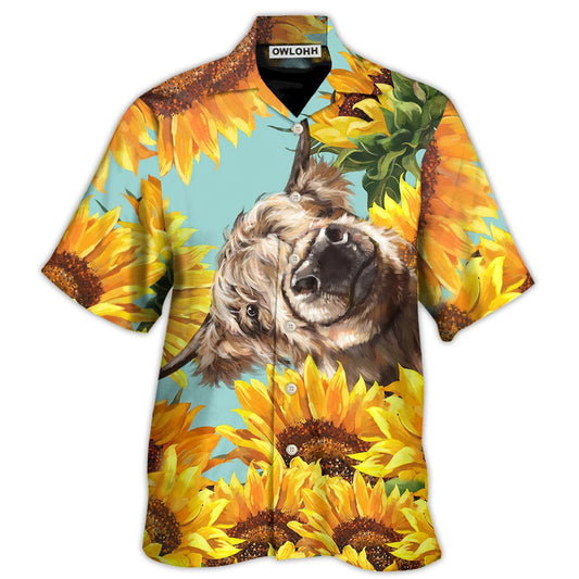 Hawaiian Shirt / Adults / S Cow Happy Life With Sunflower - Hawaiian Shirt 