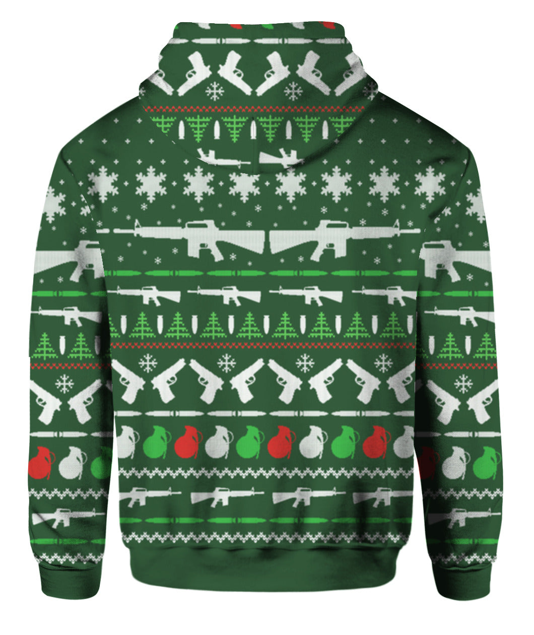Gun Christmas Sweater Green - Funny Ugly Christmas Sweater