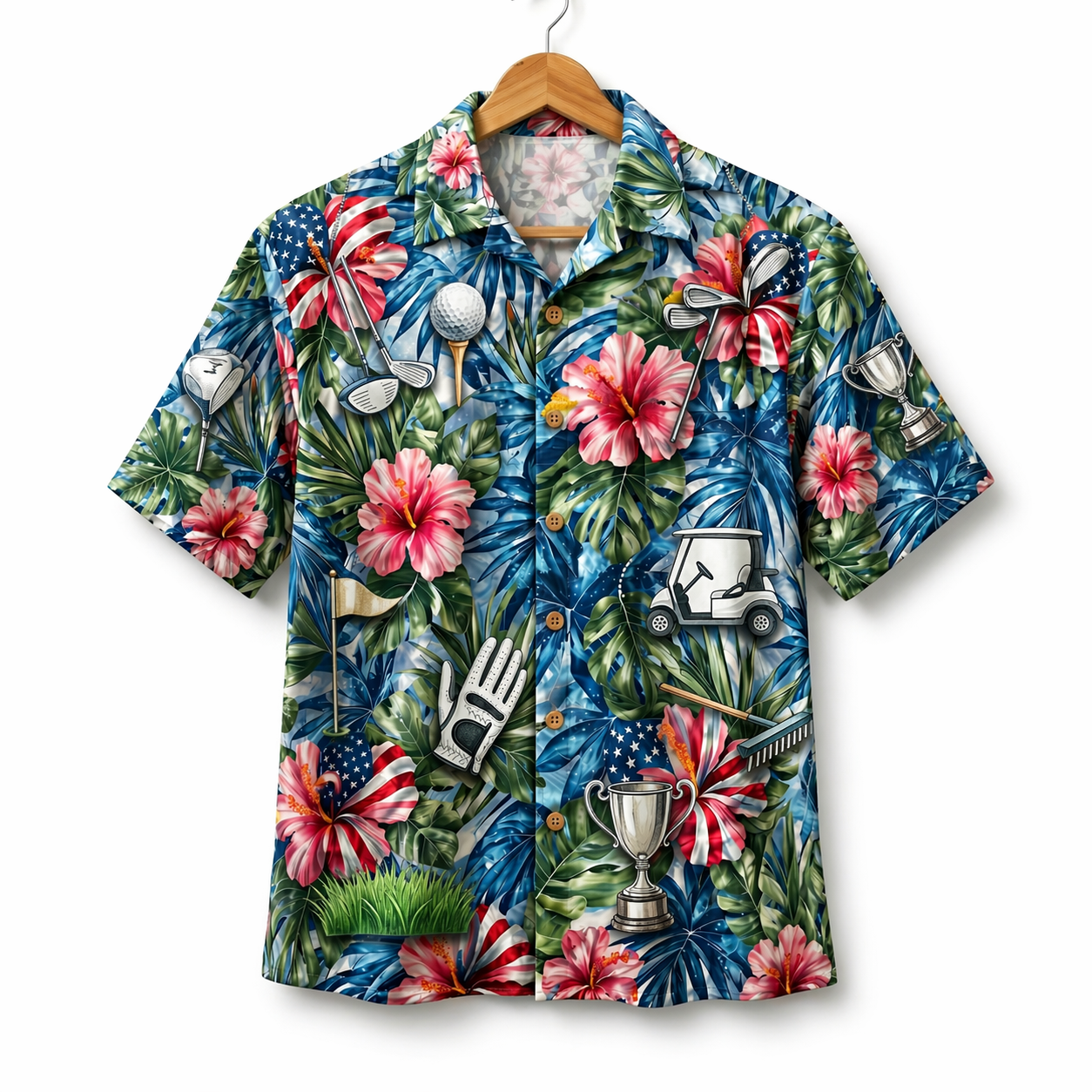Golf America 4th July 250 Years Anniversary Premium Unisex Hawaiian Shirt For Men and Women