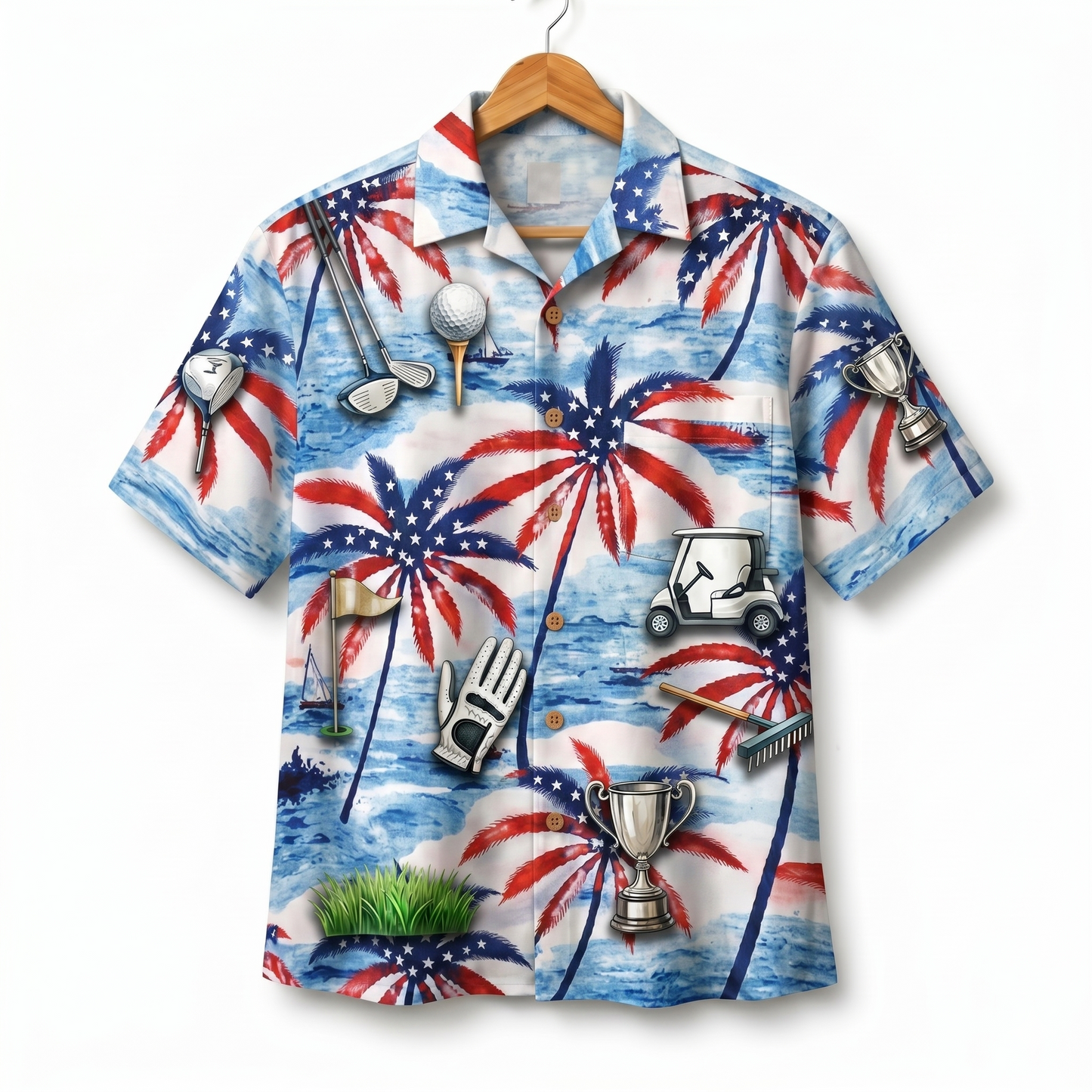 Golf America 4th July 250 Years Anniversary Premium Unisex Hawaiian Shirt For Men and Women
