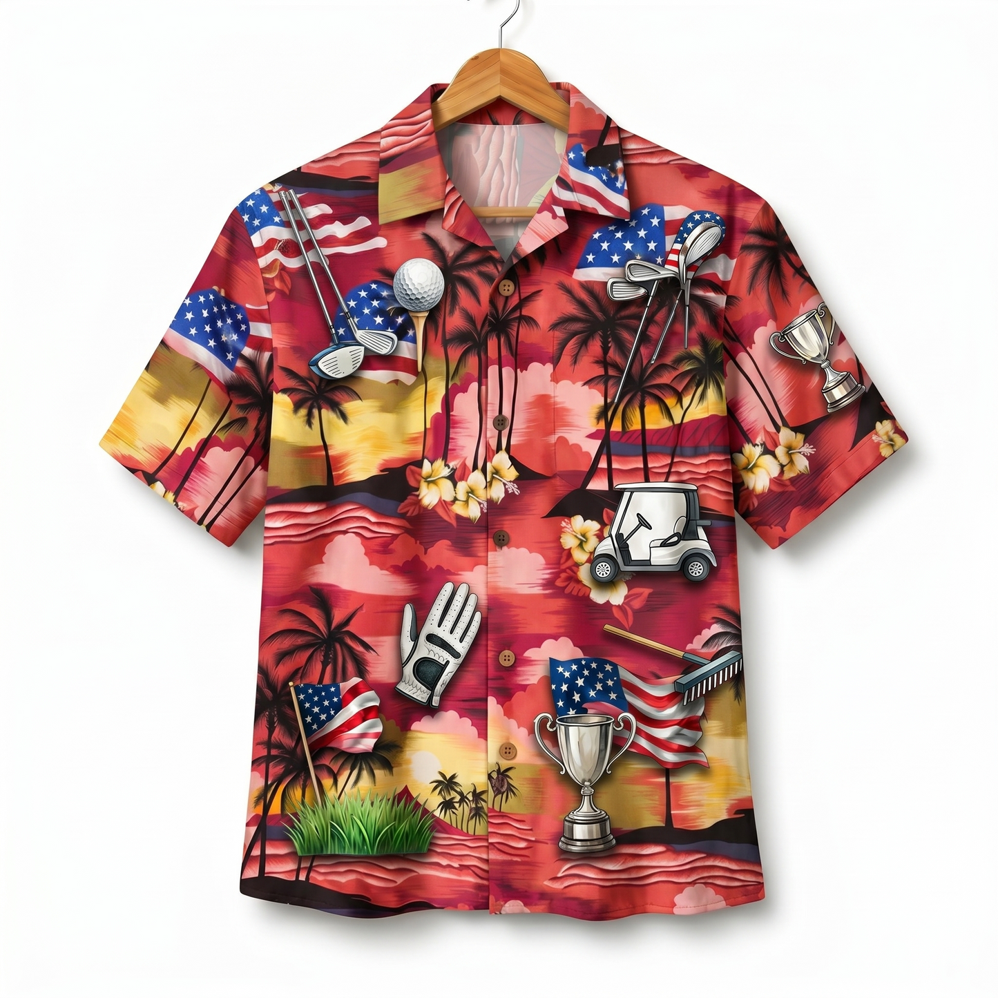 Golf America 4th July 250 Years Anniversary Premium Unisex Hawaiian Shirt For Men and Women