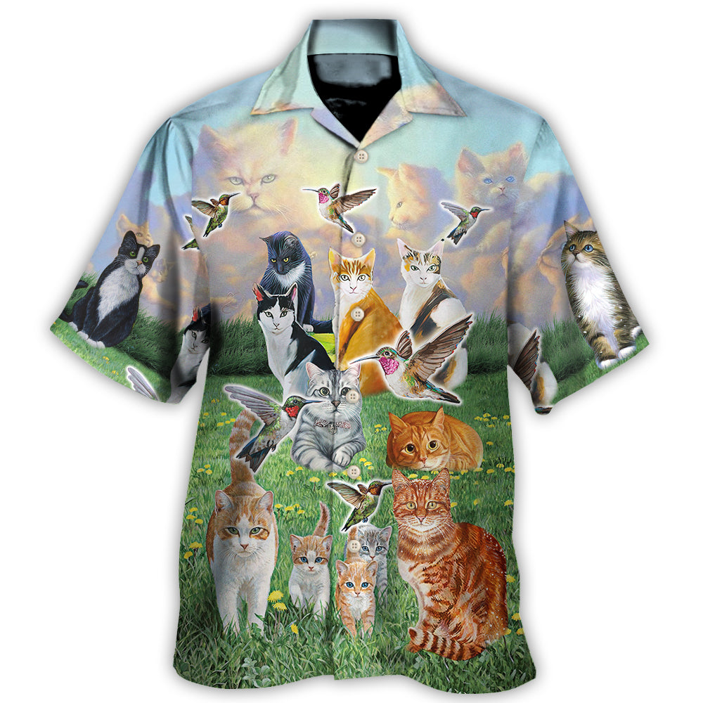 Hawaiian Shirt / Adults / S Cat Go To Heaven - Hawaiian Shirt 