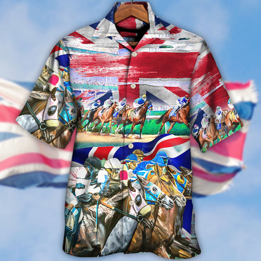 Horse United Kingdom Horse Racing Amazing Seat Lover - Hawaiian Shirt 