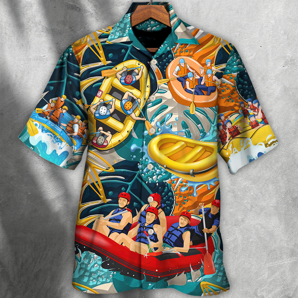 Water Rafting River Rafting Team Lover Tropical Style - Hawaiian Shirt 