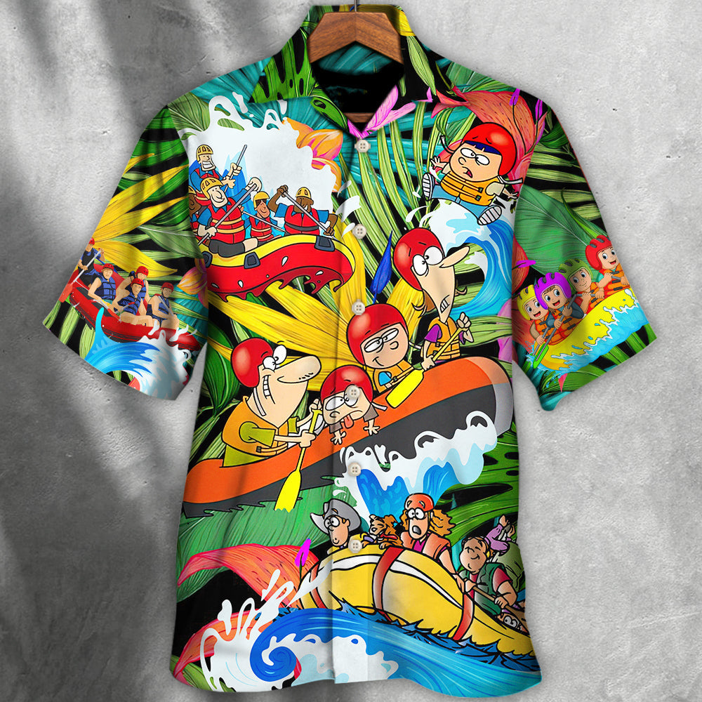 Water Rafting River Rafting Team Funny Lover Tropical Style - Hawaiian Shirt 