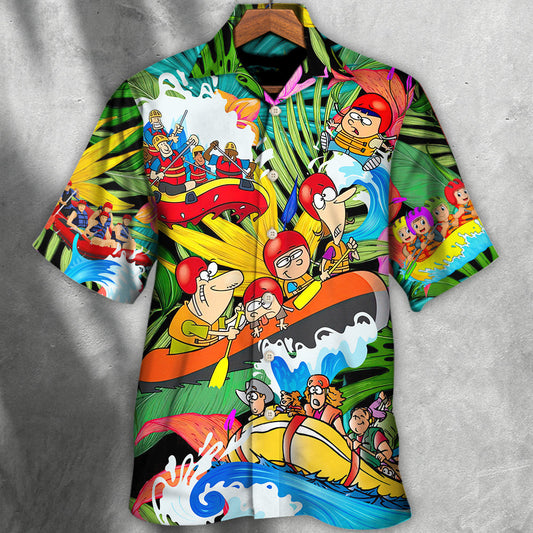 Water Rafting River Rafting Team Funny Lover Tropical Style - Hawaiian Shirt 