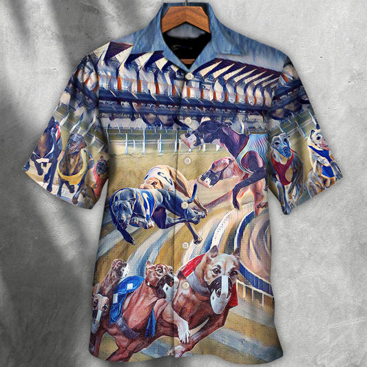 Dog Racing Art Print We Love Dog Racing Greyhound - Hawaiian Shirt 