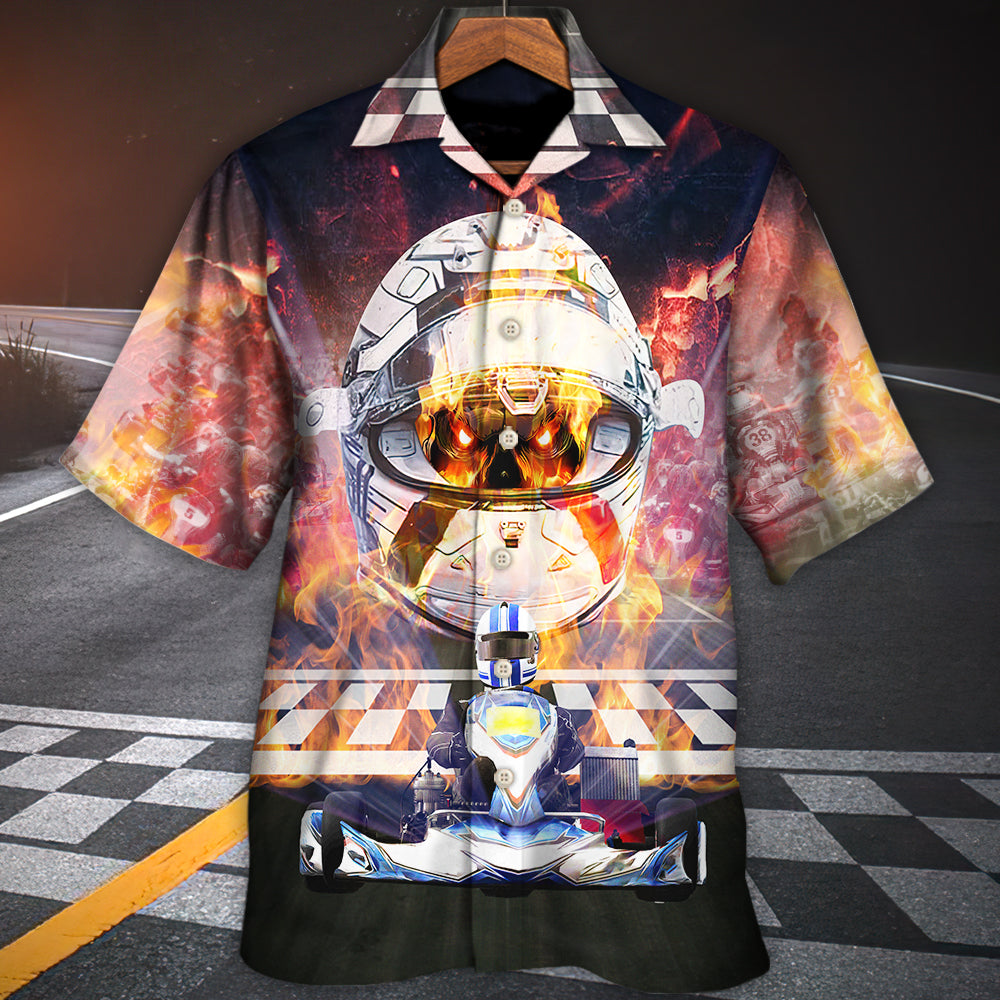 Kart Racing Skull Fire Faster And Faster - Hawaiian Shirt 