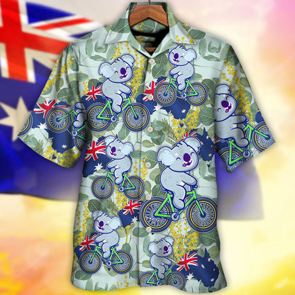 Koala Australia Ride Cycling Art - Hawaiian Shirt 