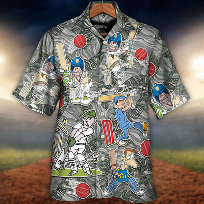 Cricket Sport Cricket Lover Tropical Leaf Art - Hawaiian Shirt 
