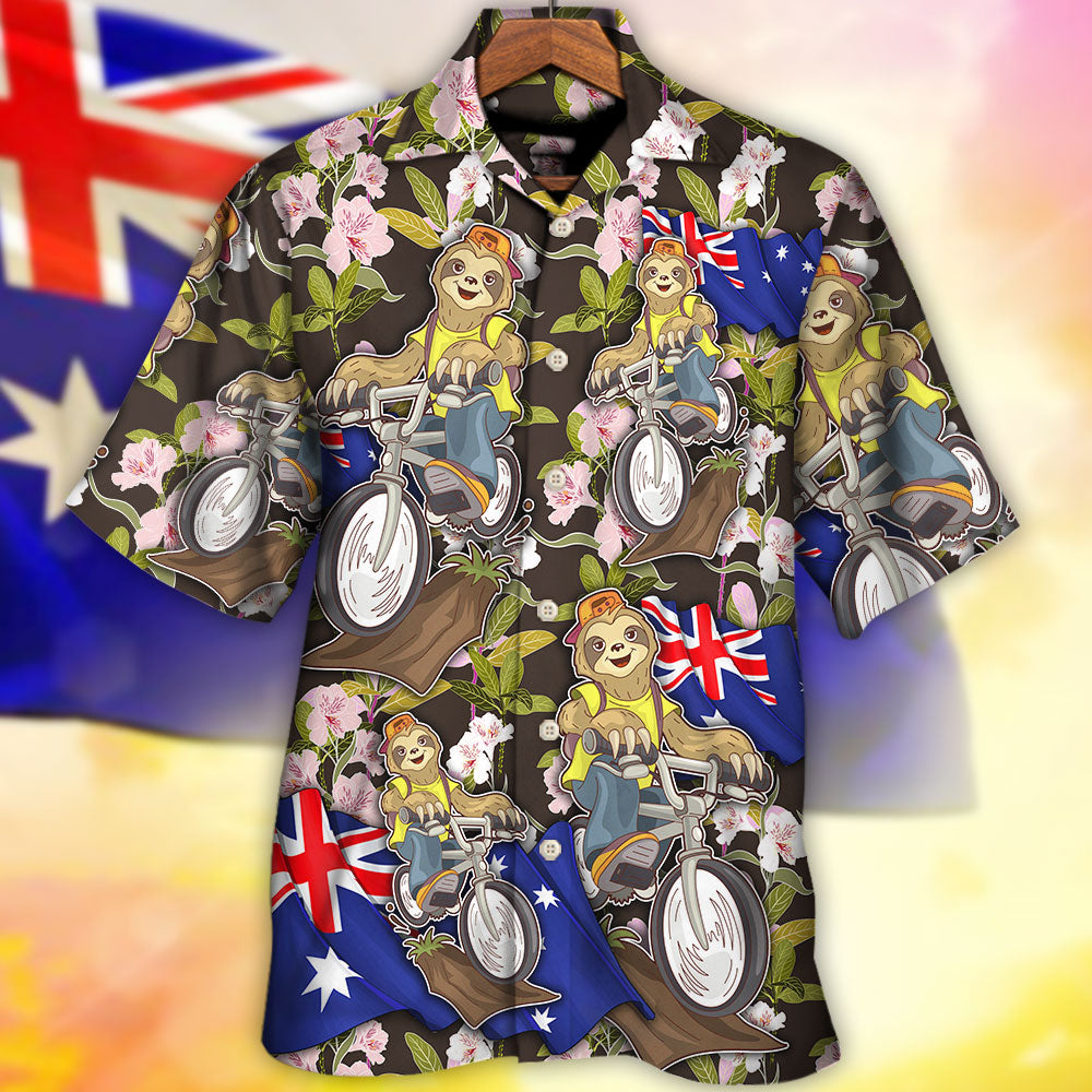 Solth Australia Sloth Ride Cycling Art - Hawaiian Shirt 