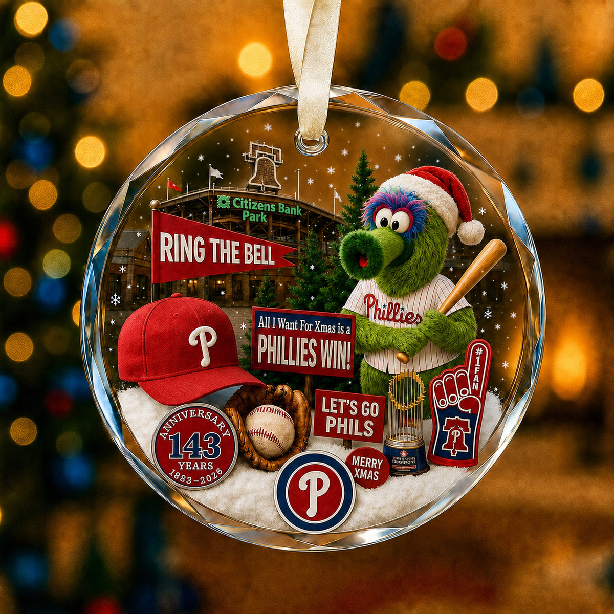 All Baseball Teams Christmas Glass Ornament  With Red Gift Box | 5to9vibe