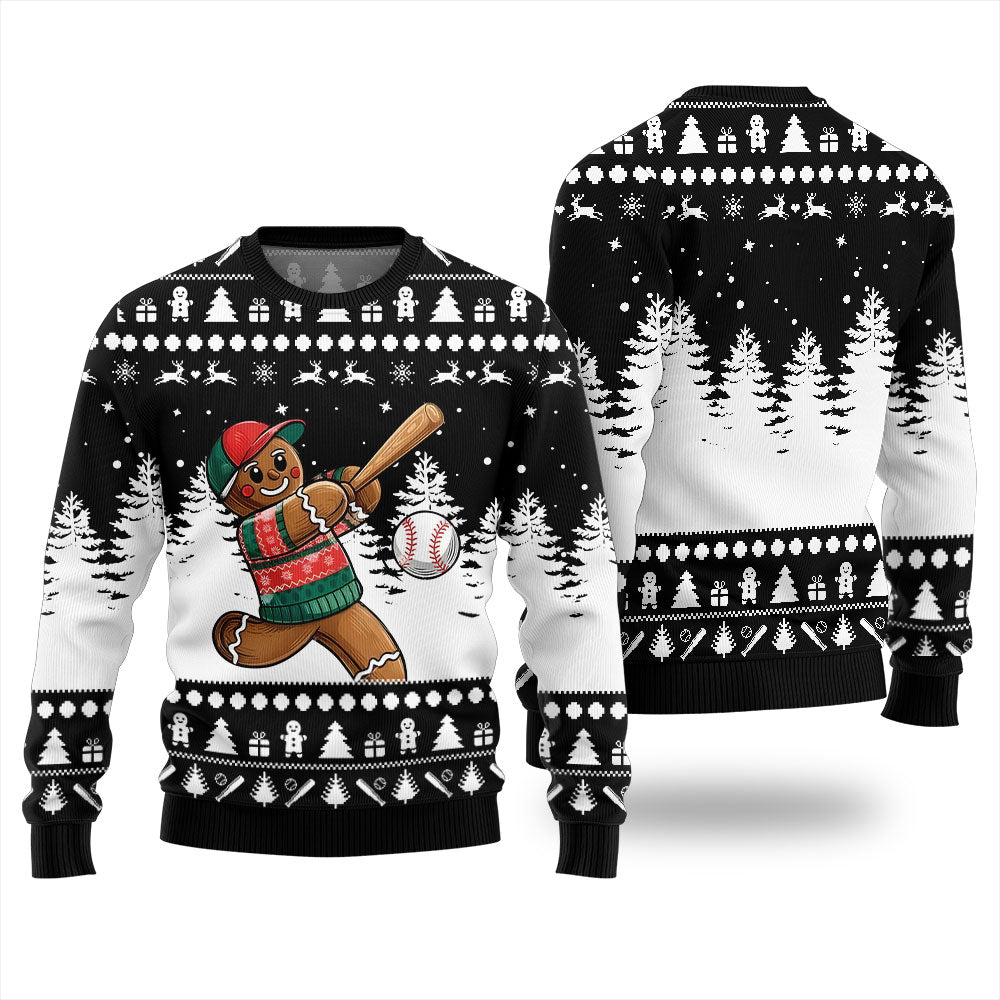 Sport Gingerbread Baseball Christmas Sweater