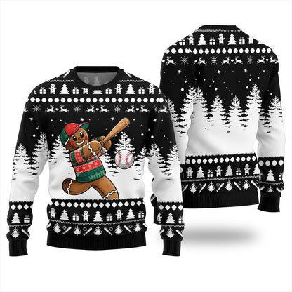 Sport Gingerbread Baseball Christmas Sweater
