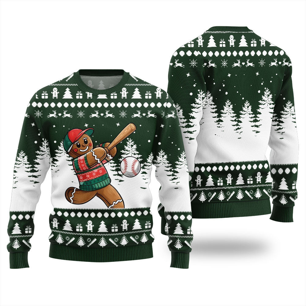 Sport Gingerbread Baseball Christmas Sweater