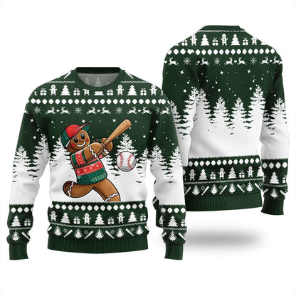 Sport Gingerbread Baseball Christmas Sweater