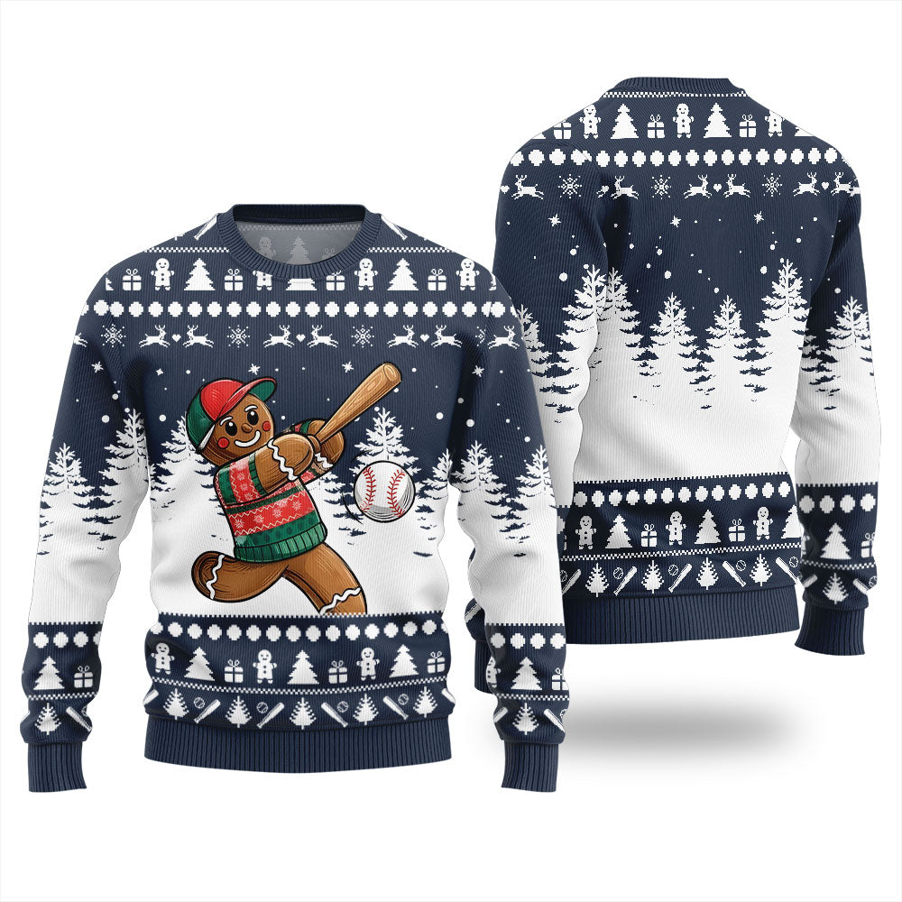 Sport Gingerbread Baseball Christmas Sweater