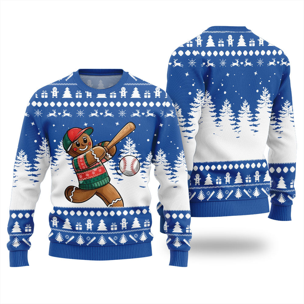 Sport Gingerbread Baseball Christmas Sweater