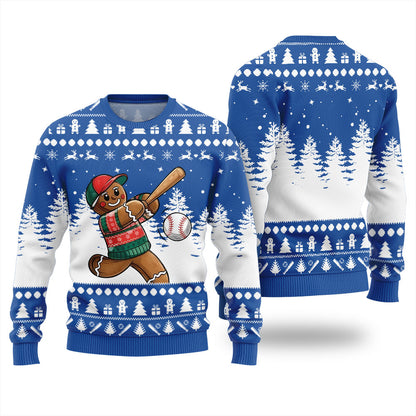 Sport Gingerbread Baseball Christmas Sweater