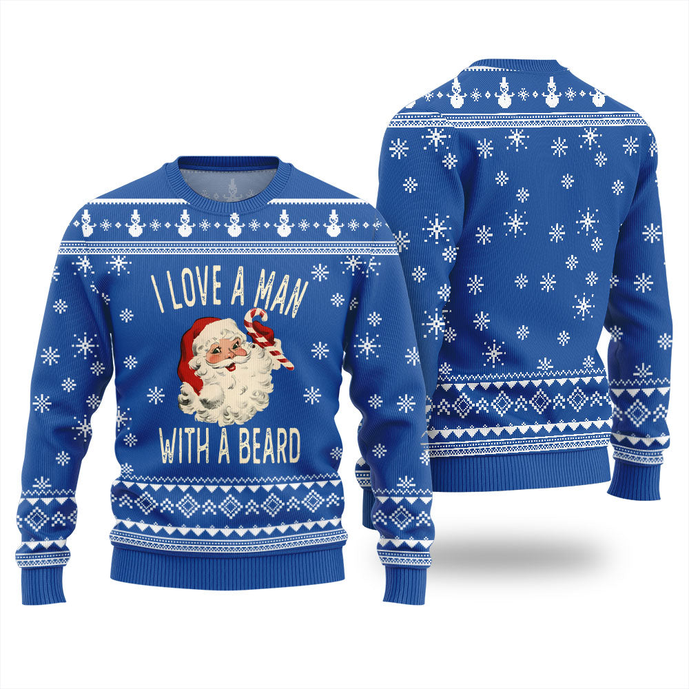 Love Man With Beard Ugly Christmas Sweater