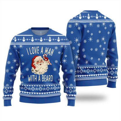 Love Man With Beard Ugly Christmas Sweater