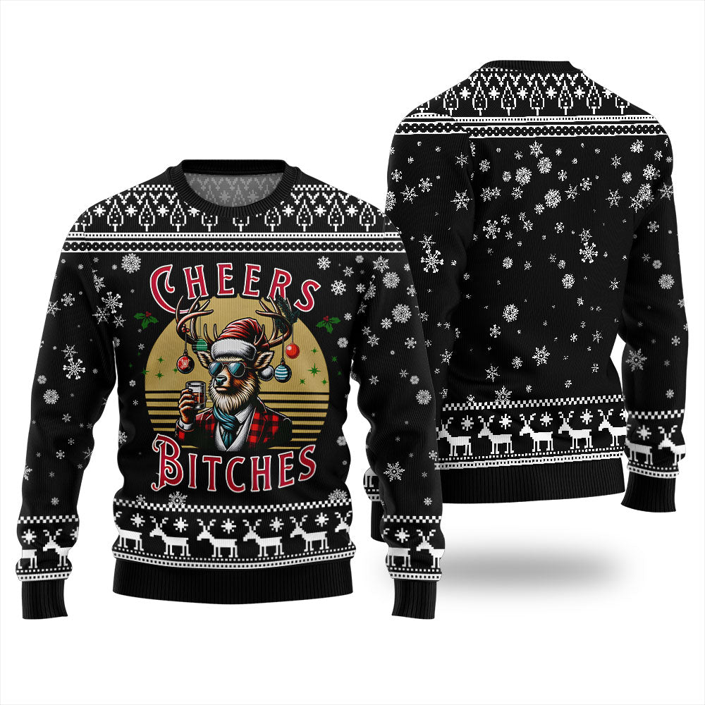 Cheer Reindeer Funny Christmas Sweater